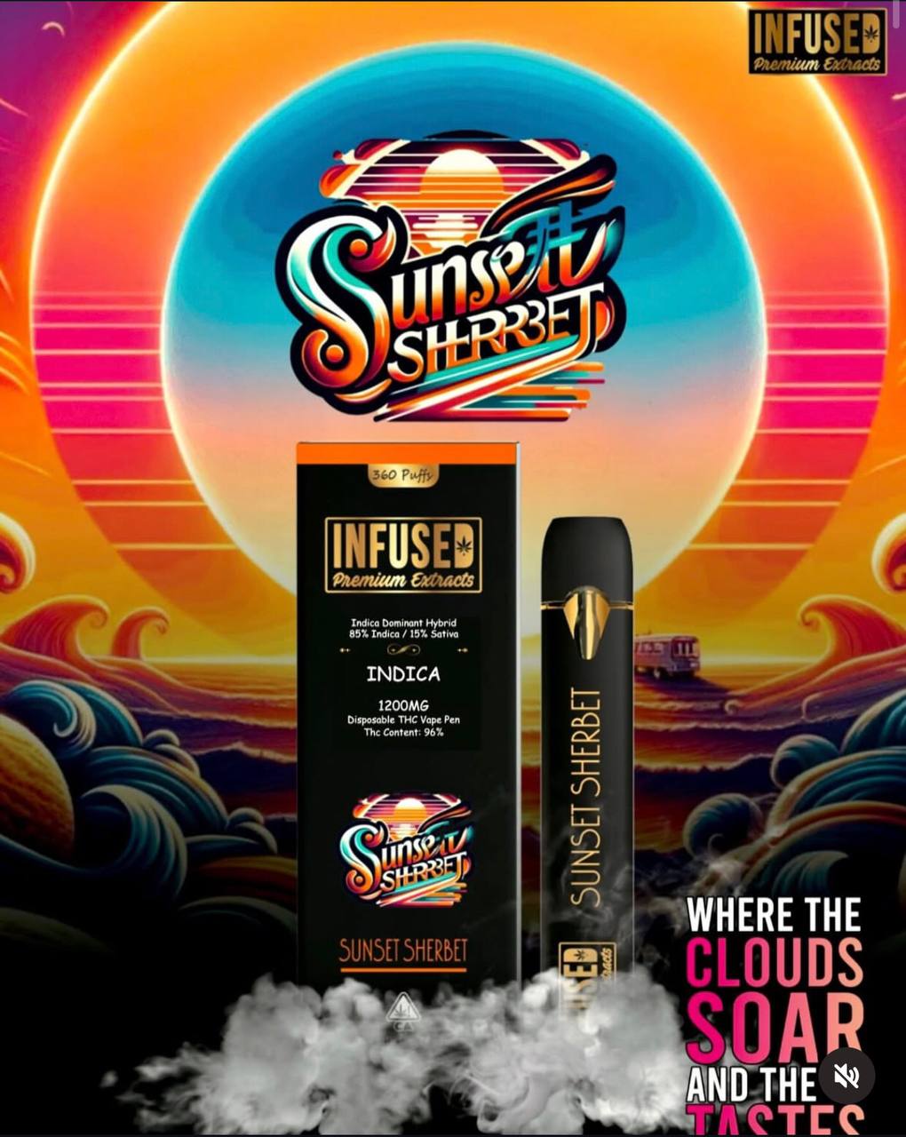 1200MG Infused Premium Extract Vapes